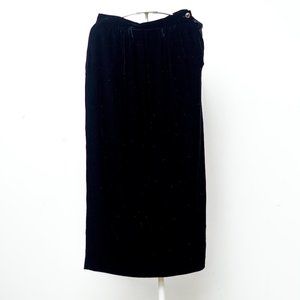 Black Velvet Maxi Skirt